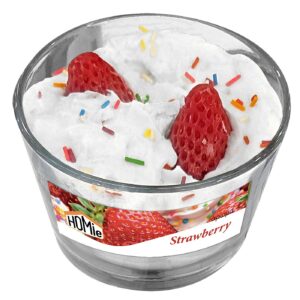 Candle Large Jar Dessert Strawberry 220g net ø10x8cm Homie 57517