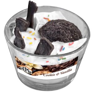 Large Jar Candle Dessert Cookies and Vanilla ø10x8cm Homie 57518