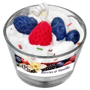 Large Jar Candle Dessert Berries and Strawberries 220g net ø10x8cm Homie 57519