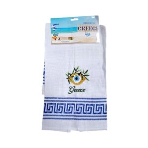 Πετσέτα ποτηρόπανο Souvenir με κέντημα - Σετ 12pcs - Greece - 416013
