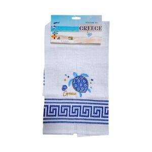 Πετσέτα ποτηρόπανο Souvenir με κέντημα - Σετ 12pcs - Greece - 416075