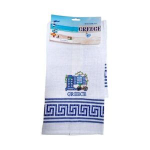 Πετσέτα ποτηρόπανο Souvenir με κέντημα - Σετ 12pcs - Greece - 416136