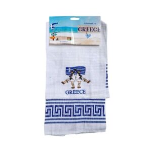 Πετσέτα ποτηρόπανο Souvenir με κέντημα - Σετ 12pcs - Greece - 416198