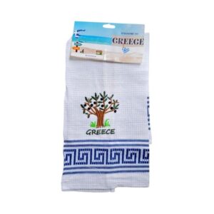 Πετσέτα ποτηρόπανο Souvenir με κέντημα - Σετ 12pcs - Greece - 416235
