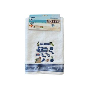 Πετσέτα Souvenir με κέντημα - Σετ 12pcs - Chalkidiki - 416310