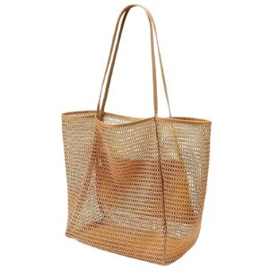 Τσάντα Παραλίας Ψαθόχαρτο Τρυπητή 51x39x15cm SummerTiempo 623373