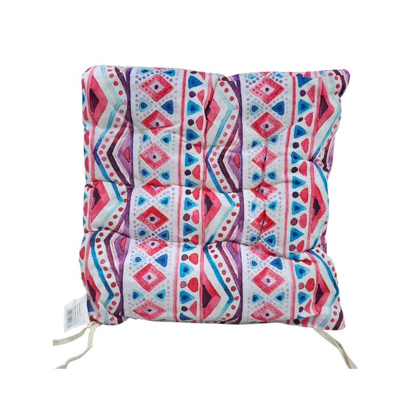 Μαξιλάρι καρέκλας - 40x40cm - 720187 - White/Pink/Purple