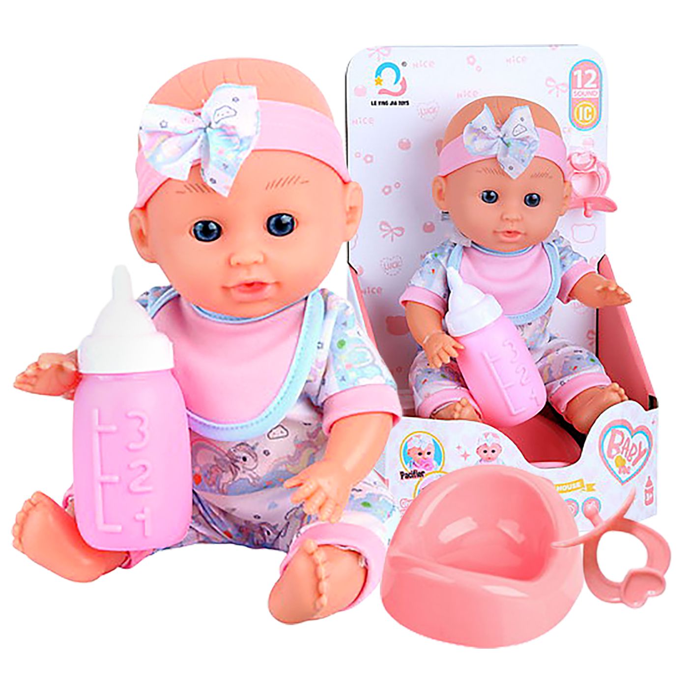 Μωρό με Ήχους & Αξεσουάρ 28x17x12,3cm ToyMarkt 98270